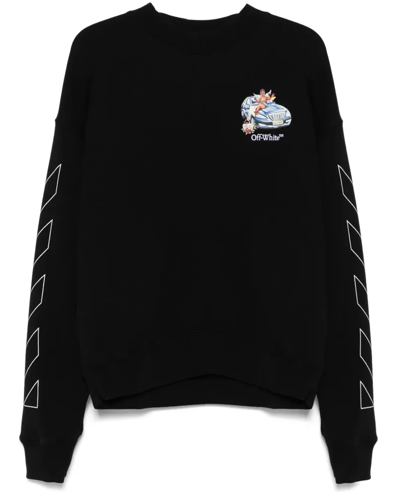 OFF-WHITE Sweatshirt mit Logo-Stickerei - Schwarz Schwarz