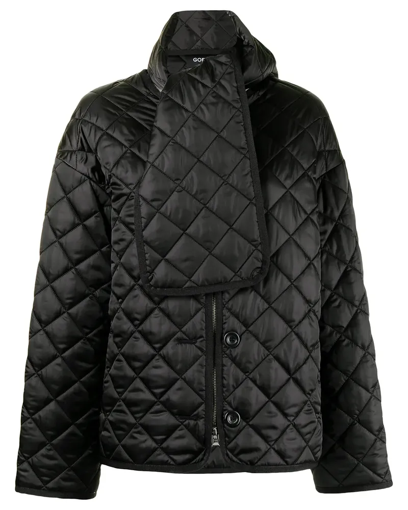 GOEN.J Gesteppte Oversized-Jacke - Schwarz Schwarz