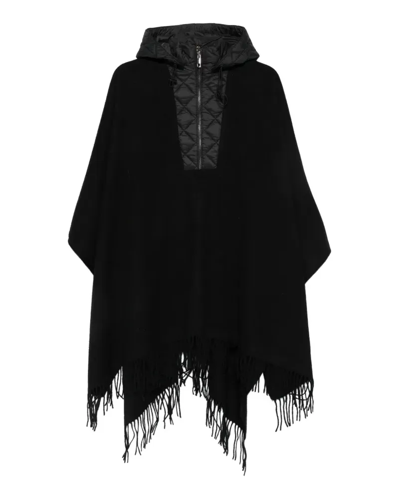 Blumarine Gestepptes Cape mit Fransensaum - Schwarz Schwarz