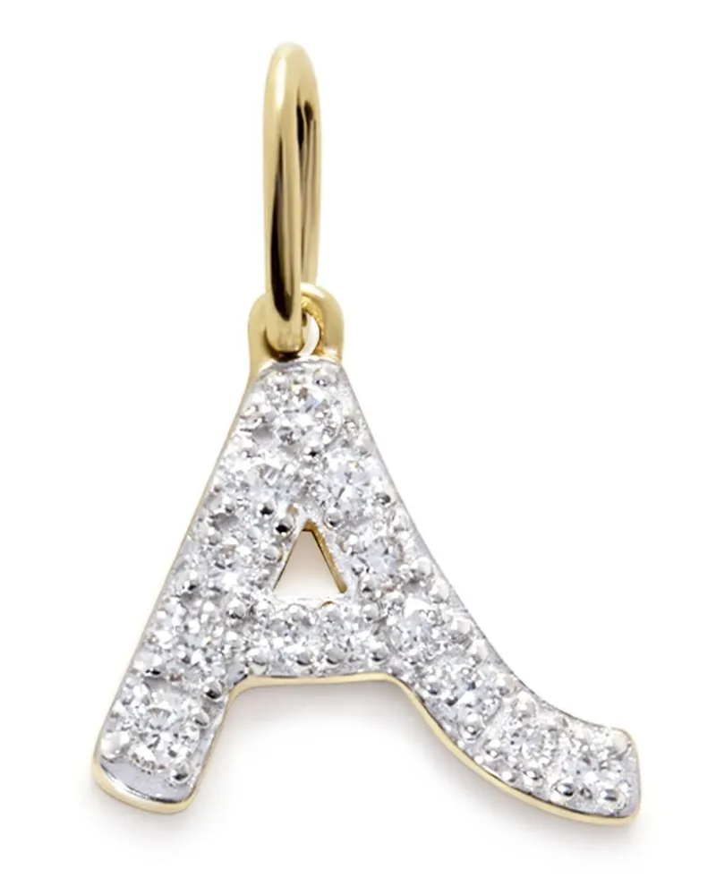 Monica Vinader A-förmiger 14kt Gelbgoldanhänger mit Diamant Gold
