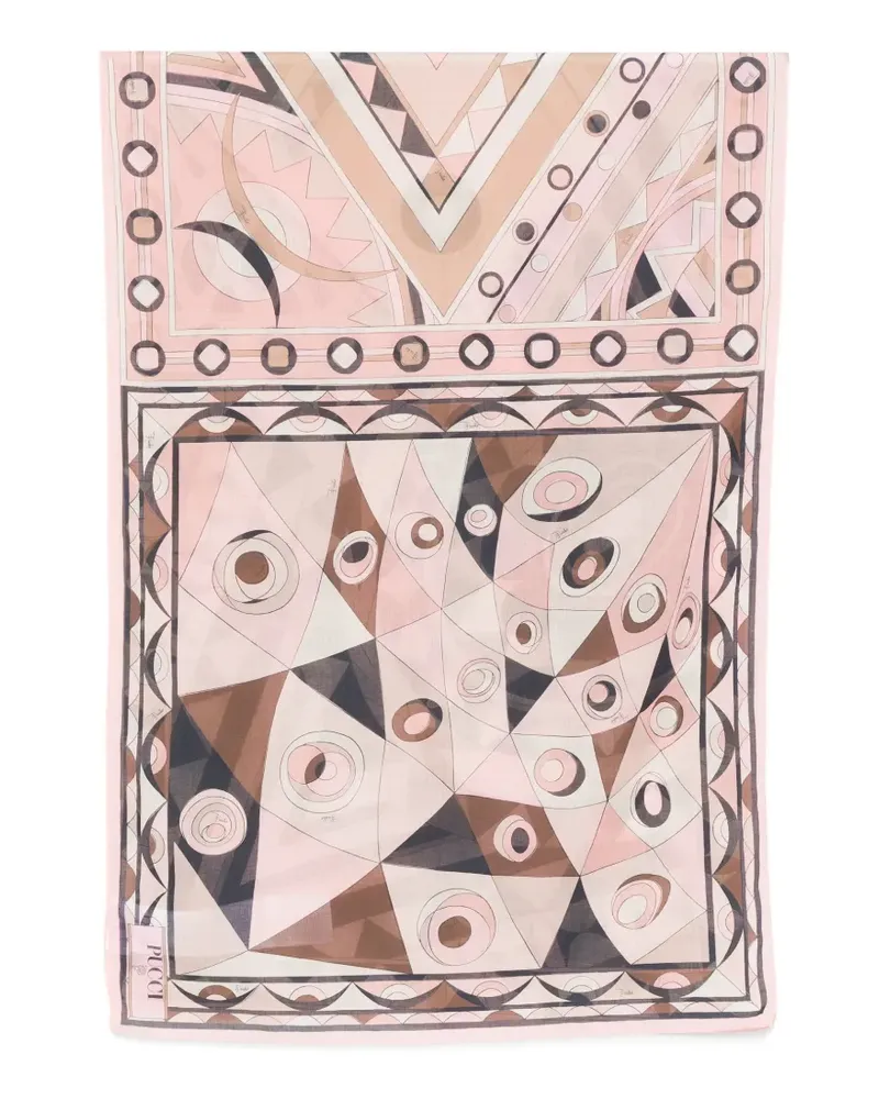 Emilio Pucci geometric cotton scarf - Rosa Rosa