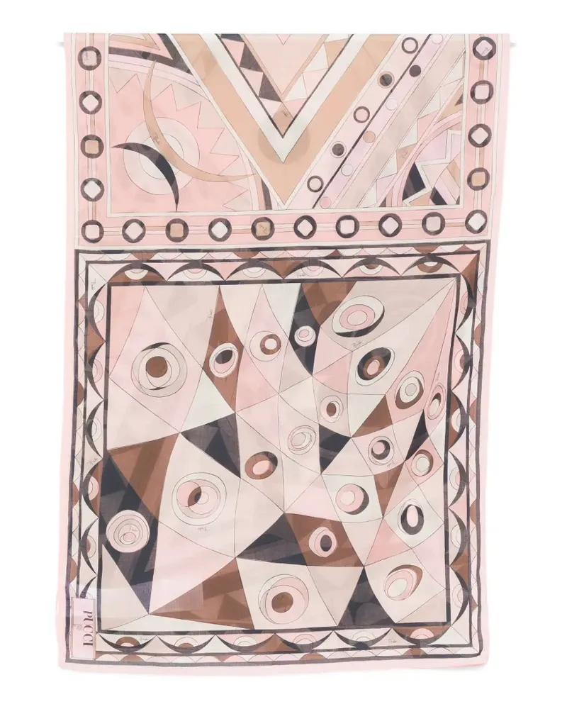 Emilio Pucci geometric cotton scarf - Rosa Rosa