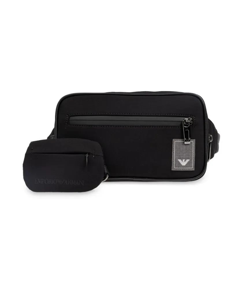 Emporio Armani Gürteltasche mit Logo-Patch - Schwarz Schwarz