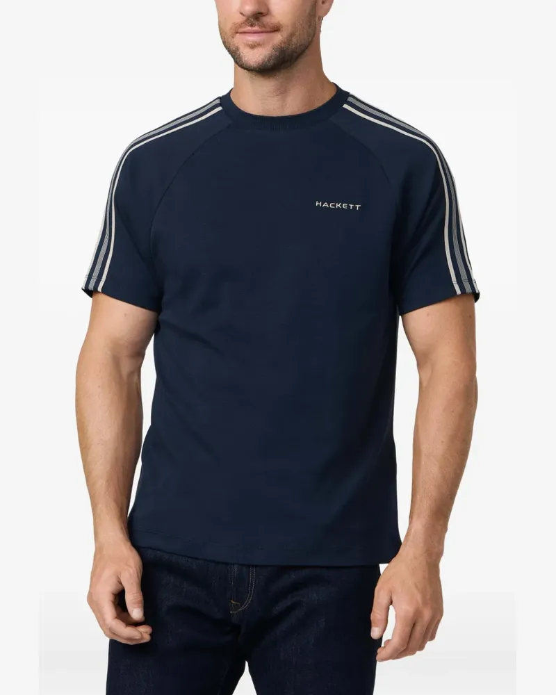 Hackett T-Shirt mit Besatzstreifen - Blau Blau
