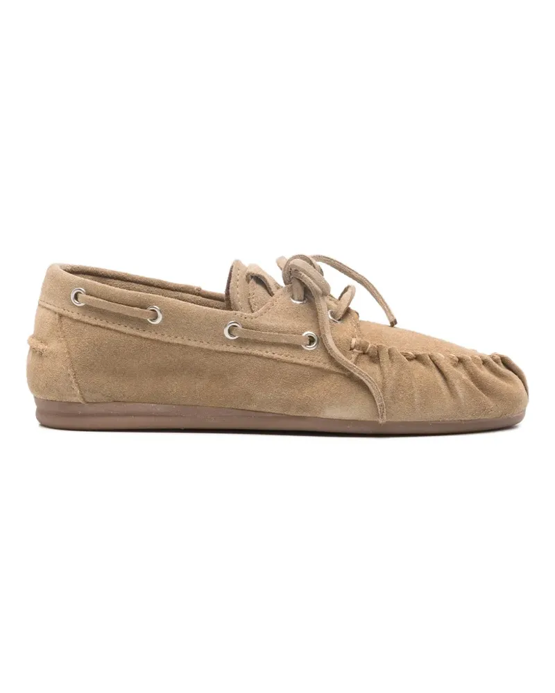 Alohas Rowan beige suede tie loafers - Nude Nude