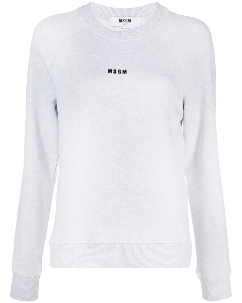 MSGM Sweatshirt mit Logo-Print Grau