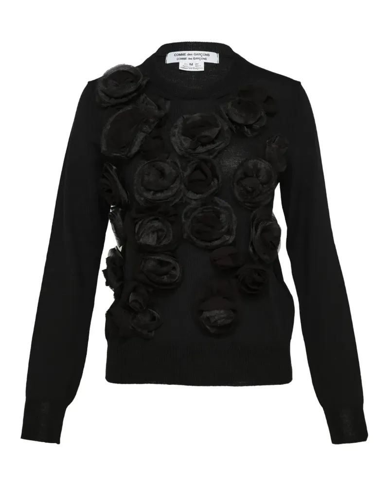 Comme des Garçons floral-appliqué sweater - Schwarz Schwarz