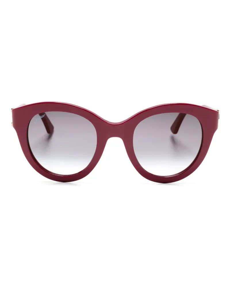 Cartier Runde Brille mit Logo-Schild - Violett Violett