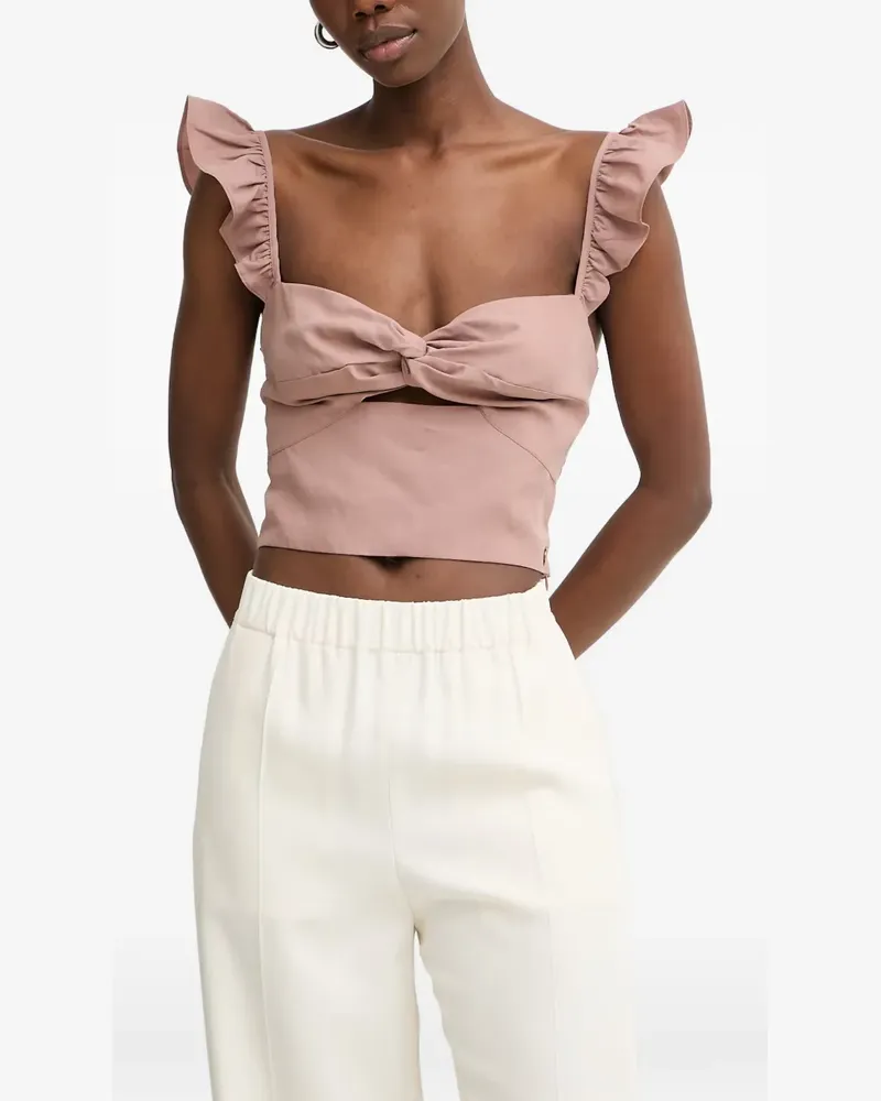 Guess Rossana ruffled cropped blouse - Rosa Rosa