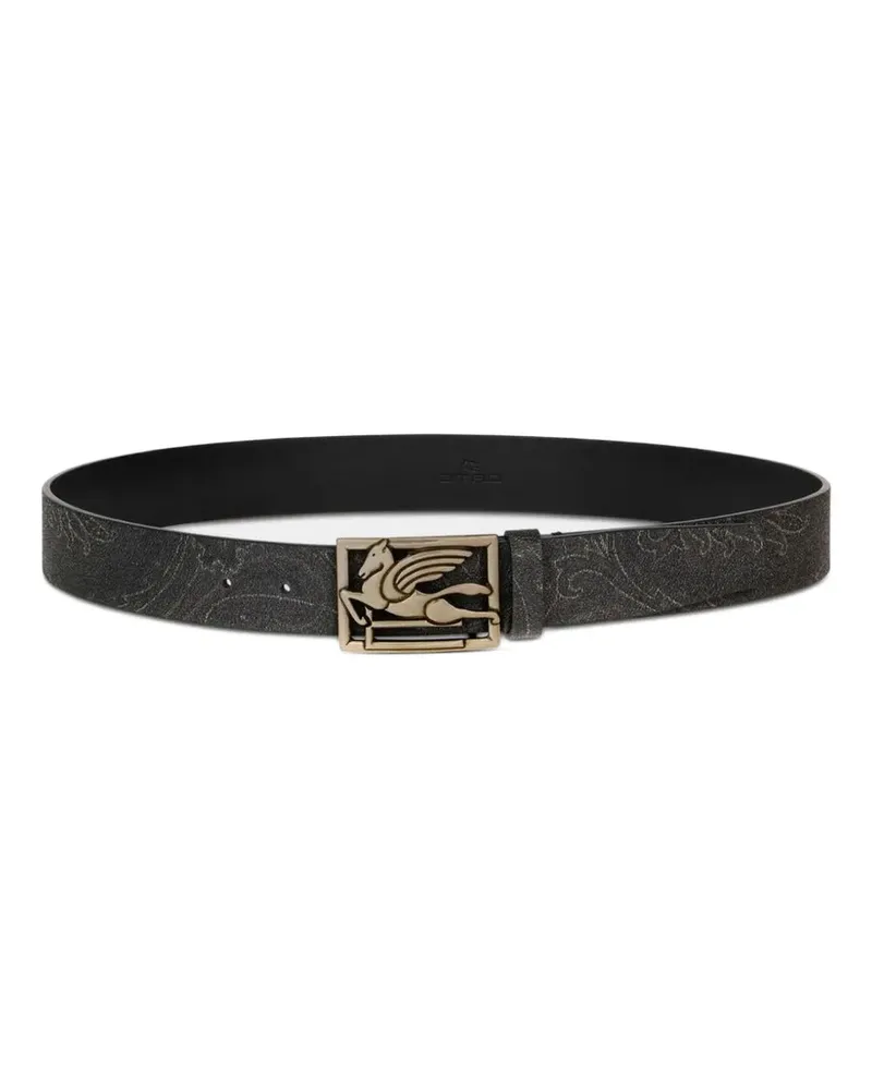 Etro Pegaso Ledergürtel - Schwarz Schwarz