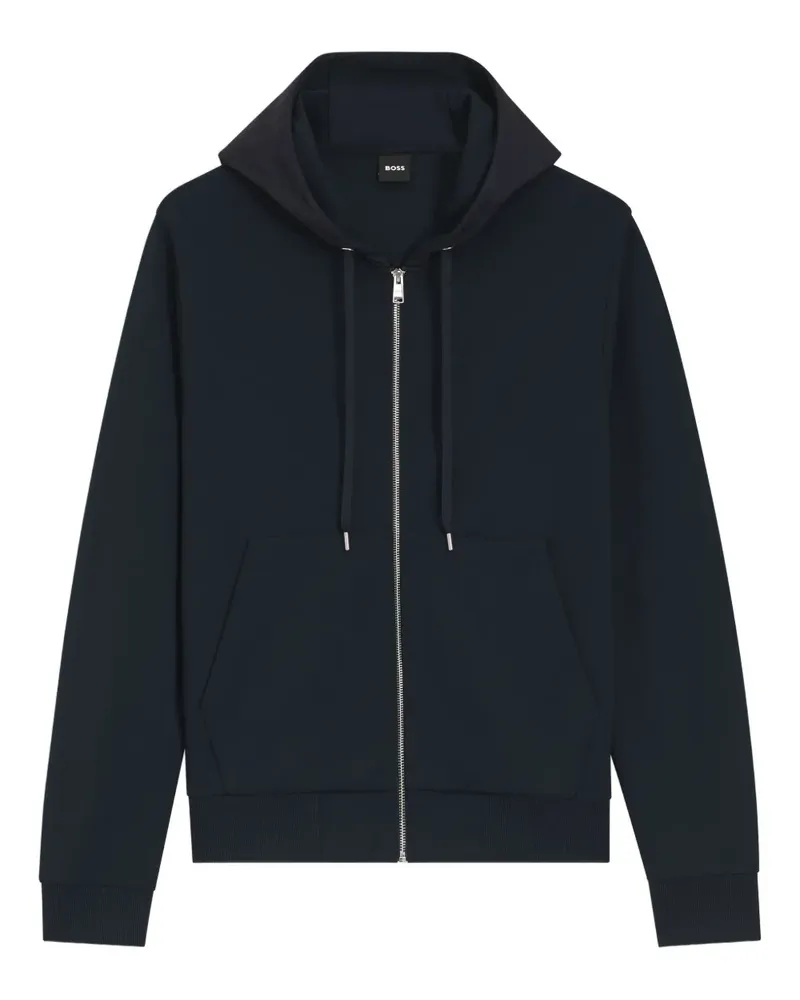 HUGO BOSS Kapuzenjacke mit Monogramm-Kapuze - Blau Blau