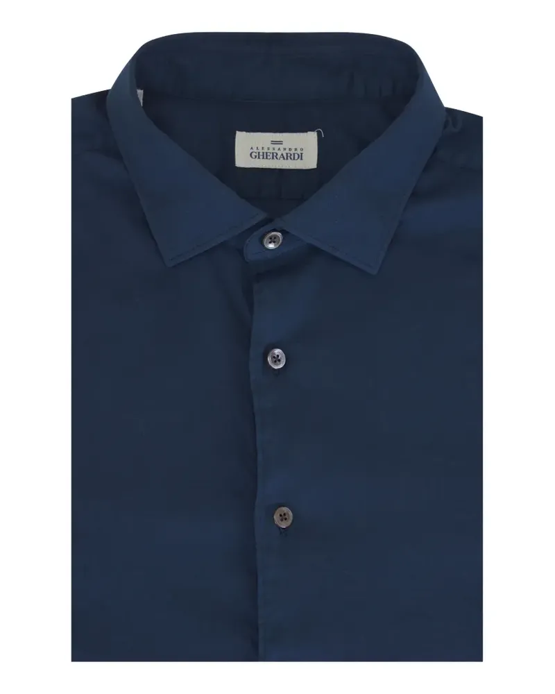 Alessandro Gherardi classic-collar curved-hem shirt - Blau Blau