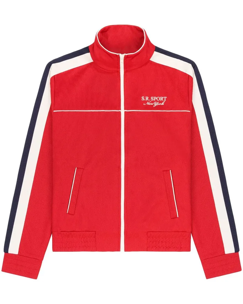 SPORTY & RICH Sportjacke mit Streifendetail - Rot Rot