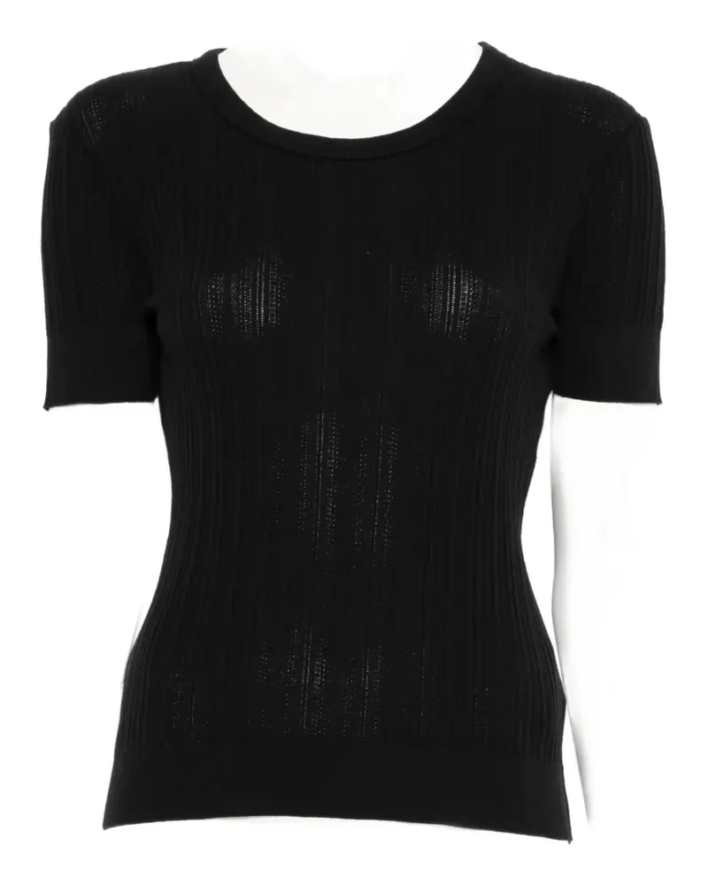 Drykorn Koaly ribbed short-sleeve T-shirt - Schwarz Schwarz
