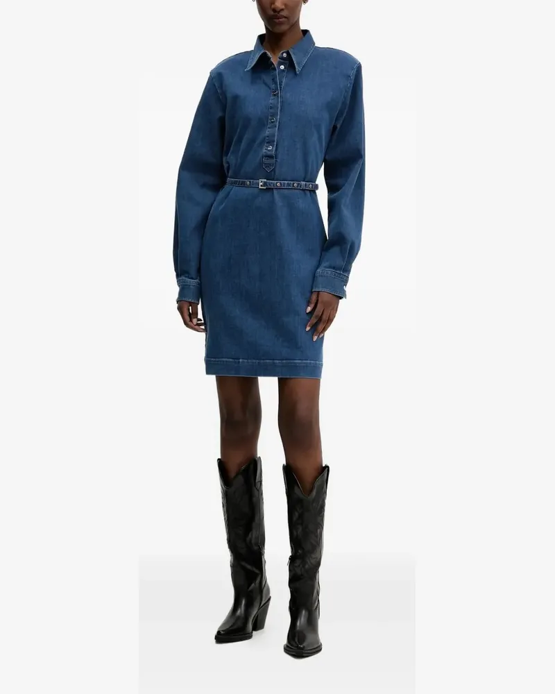 HUGO BOSS Jeans-Hemdkleid mit Gürtel - Blau Blau