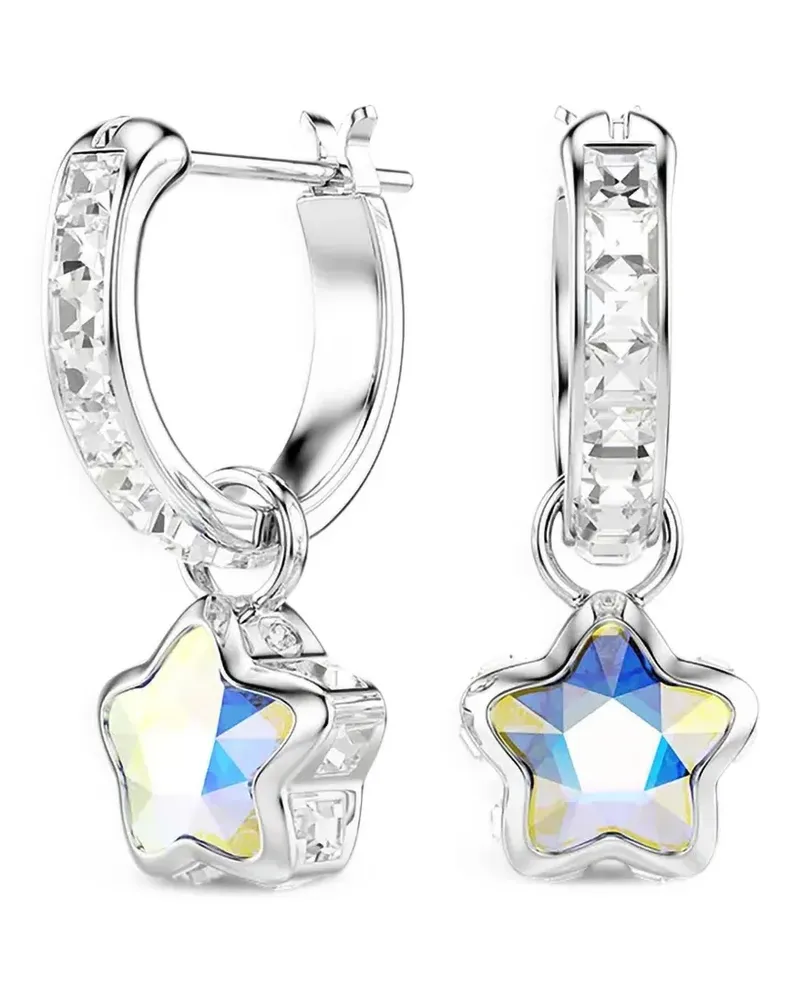 Swarovski star-pendant hoop earrings - Silber Silber