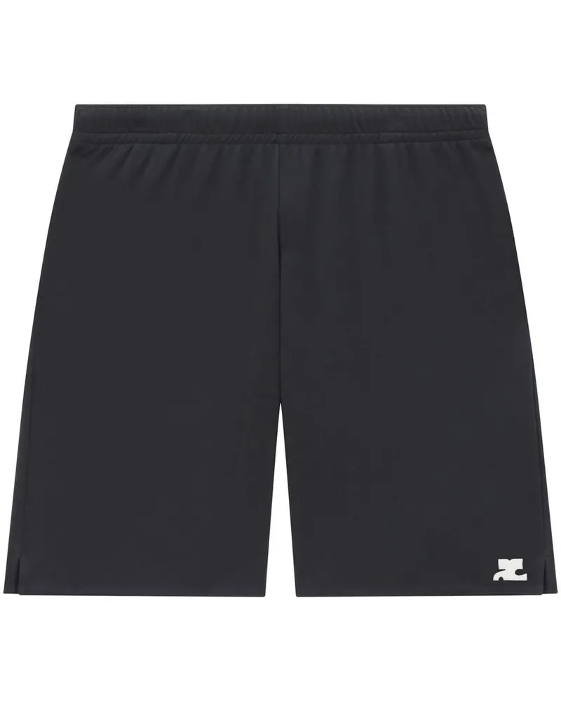 Courrèges Shorts mit Logo-Stickerei - Schwarz Schwarz