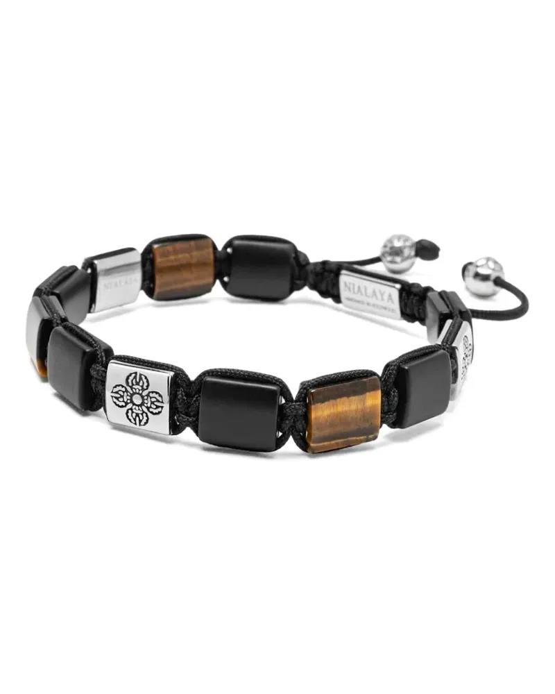 Nialaya dorje flatbead multi-stone bracelet - Schwarz Schwarz
