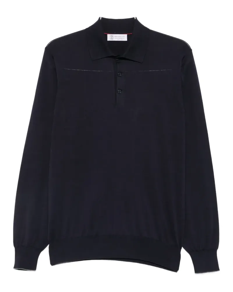 Brunello Cucinelli long-sleeve polo shirt - Blau Blau
