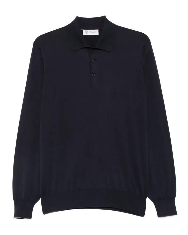 Brunello Cucinelli long-sleeve polo shirt - Blau Blau
