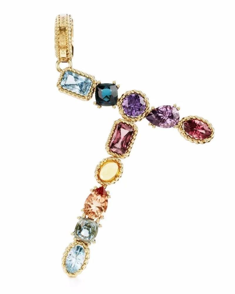 Dolce & Gabbana 18kt Rainbow Alphabet T Gelbgoldanhänger Gold