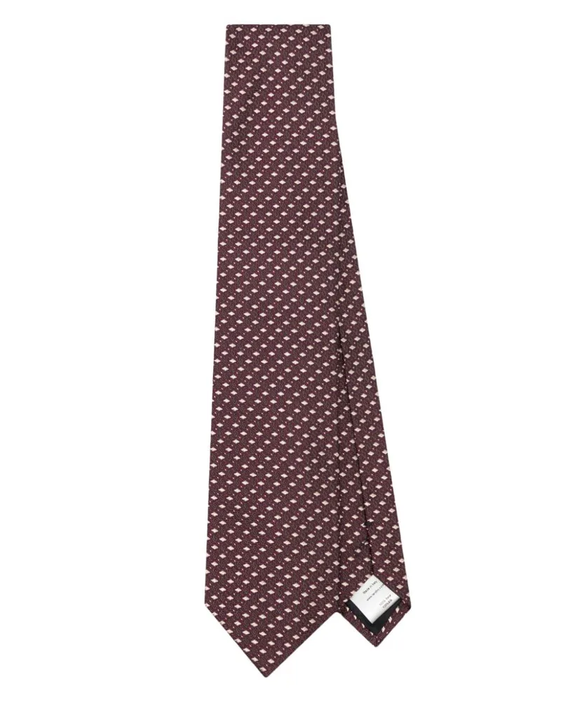 LARDINI Seidenkrawatte mit Jacquardmuster - Rot Rot