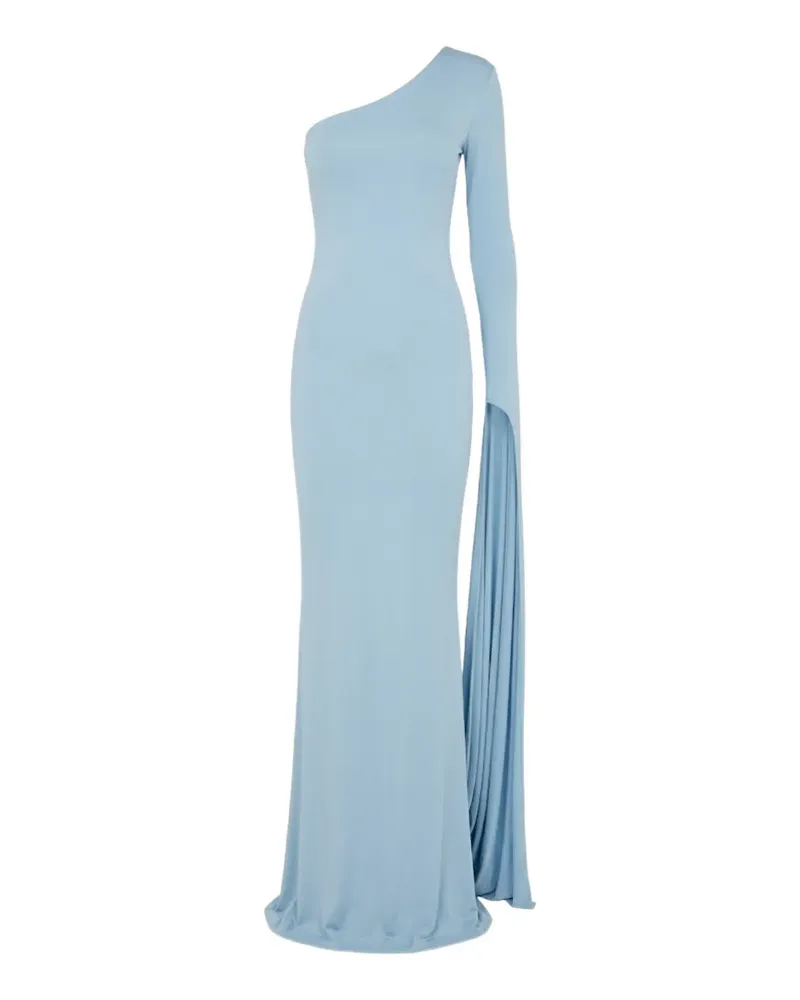 The New Arrivals Ilkyaz Ozel Yuna one-shoulder draped-sleeve maxi dress - Blau Blau