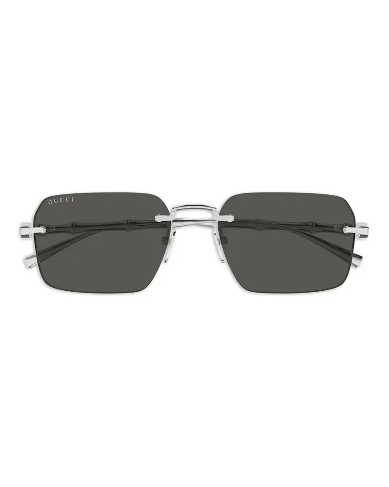 Gucci rectangle-frame sunglasses - Silber Silber