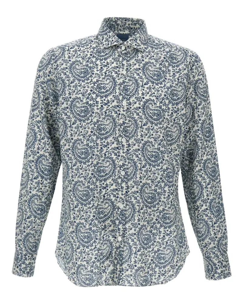 BARBA Hemd mit Paisleymuster - Blau Blau