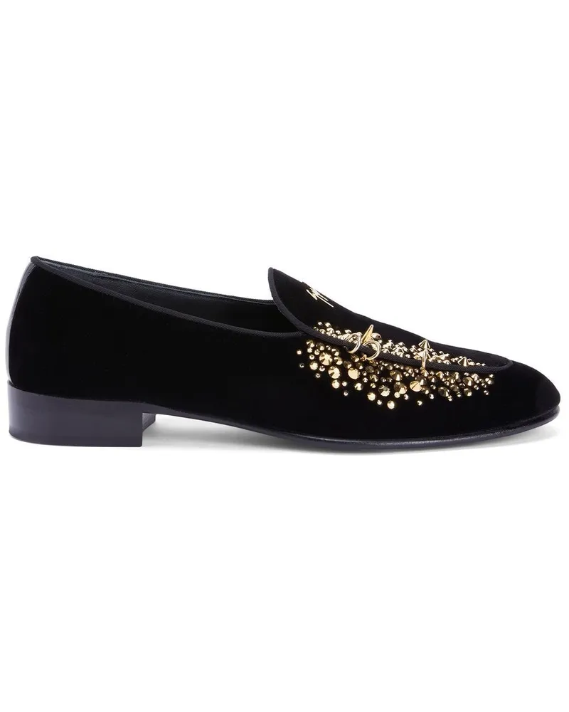 Giuseppe Zanotti Alvaro Loafer aus Samt - Schwarz Schwarz