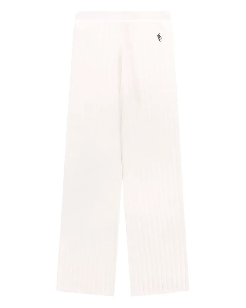 SPORTY & RICH Gerippte Hose - Weiß Weiß