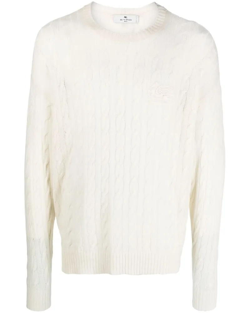 Etro Pullover mit Zopfmuster - Weiß Weiß