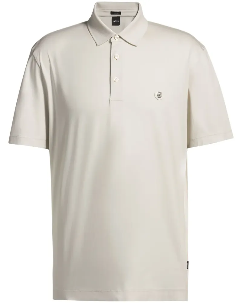 HUGO BOSS Poloshirt mit Monogramm - Grau Grau