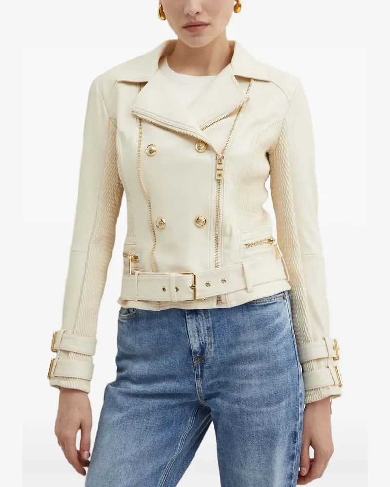 Guess belted double-breasted jacket - Nude Nude