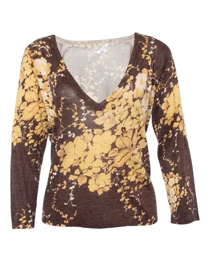 Max Mara Pullover mit Blumen-Print - Braun Braun