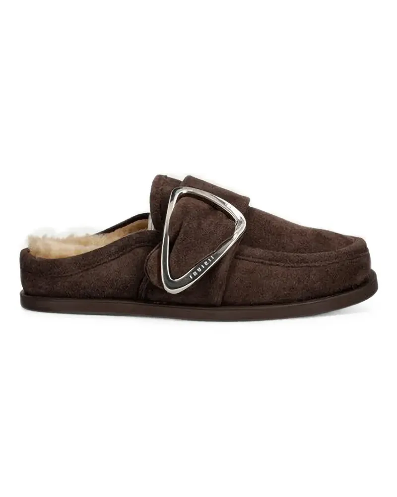 INUIKII buckle-fastening suede flat mules - Braun Braun
