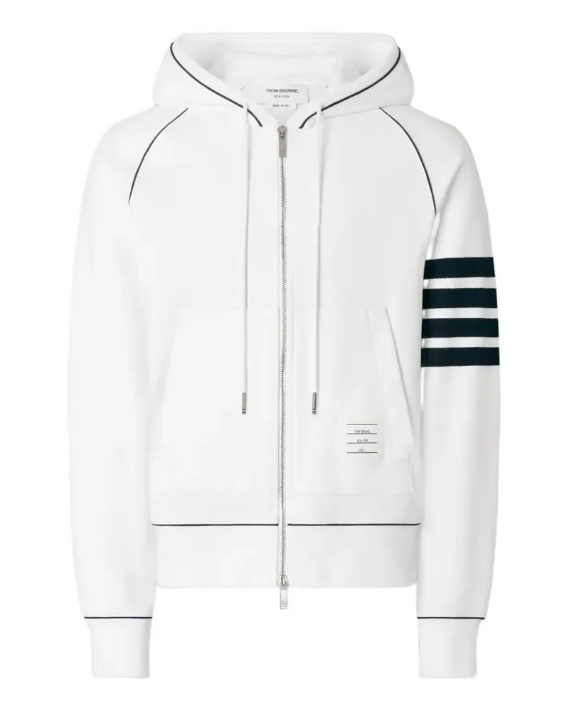 Thom Browne Loopback stripe-detail hoodie - Weiß Weiß