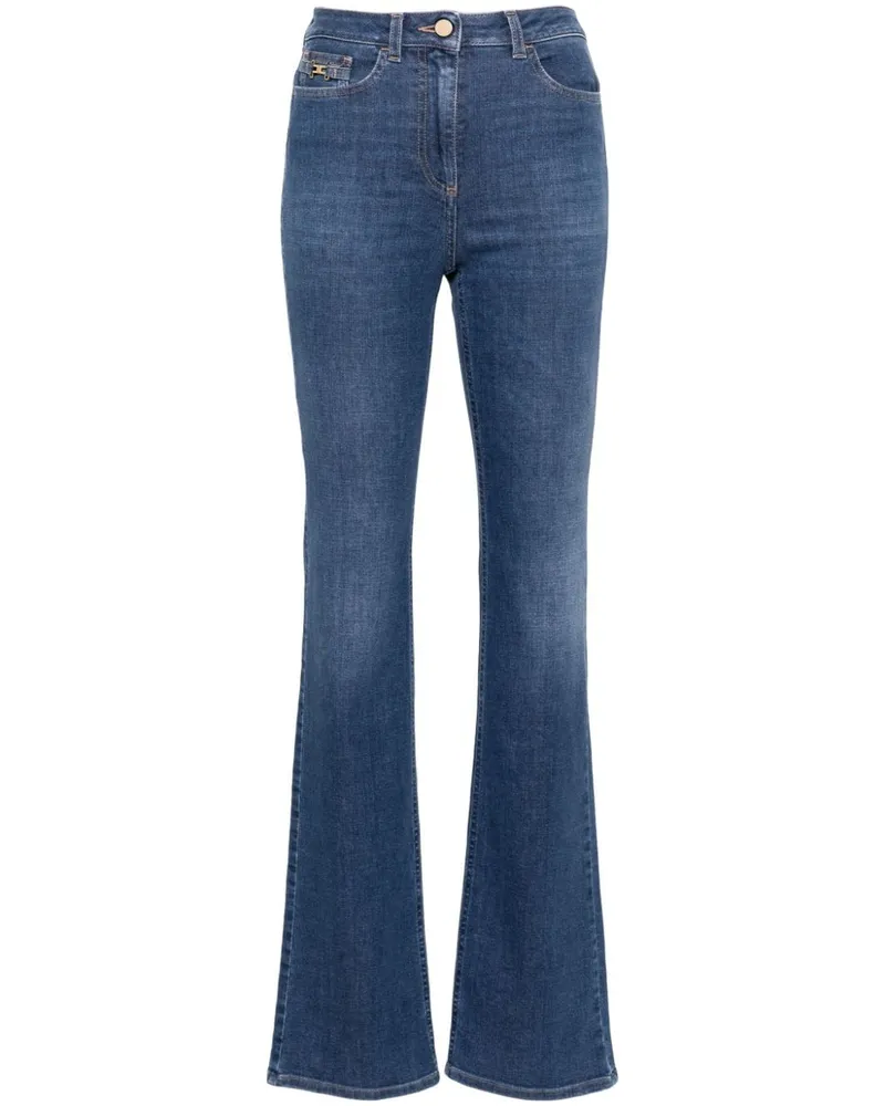 Elisabetta Franchi Bootcut-Jeans mit hohem Bund Blau