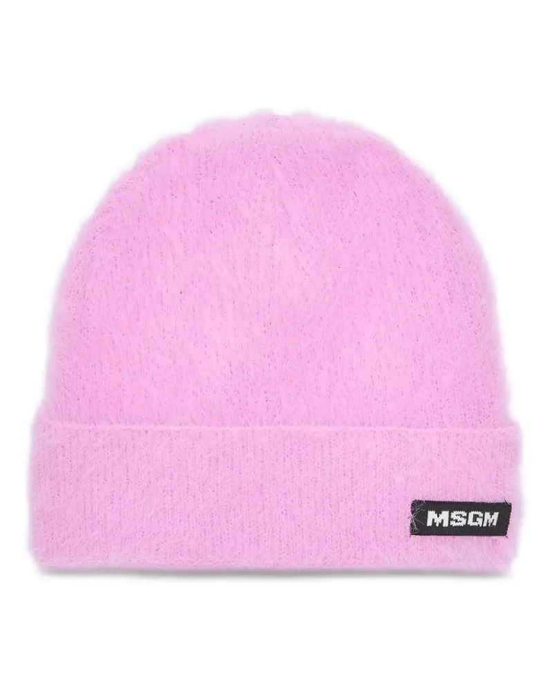 MSGM Beanie mit Logo-Patch - Rosa Rosa