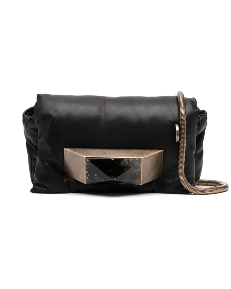 Rick Owens Schultertasche mit Logo-Schild - Schwarz Schwarz