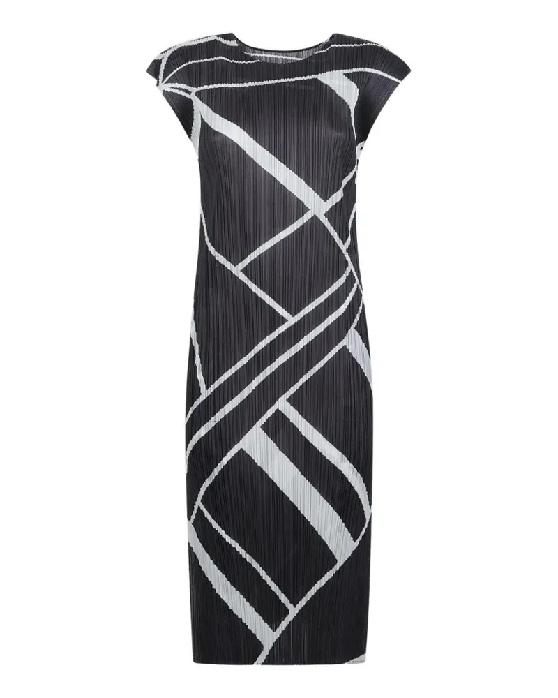Issey Miyake Fold Line Midikleid mit Falten - Grau Grau