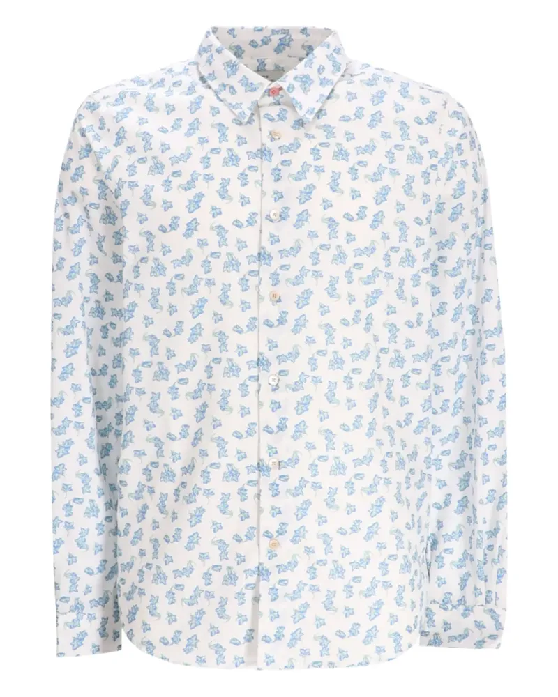 Paul Smith Hemd mit Blumen-Print - Weiß Weiß
