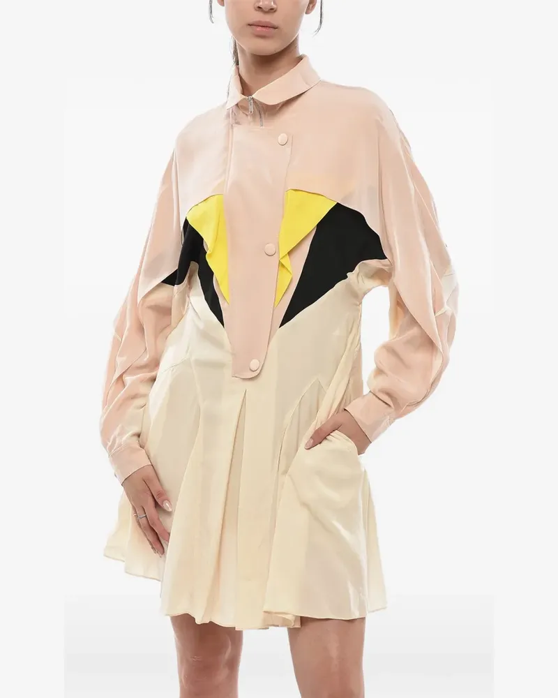 Stella McCartney margot contrast-detail mini dress - Nude Nude