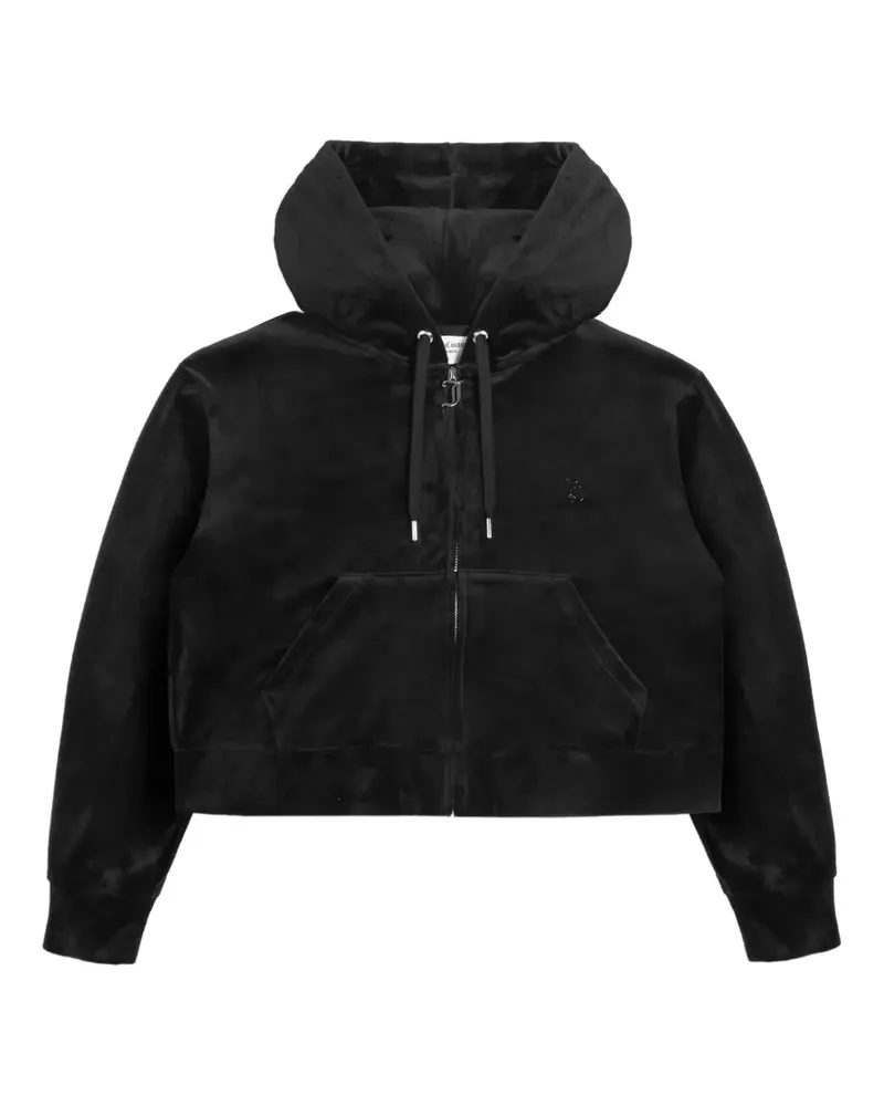 Juicy Couture Cropped-Hoodie mit Strass - Schwarz Schwarz