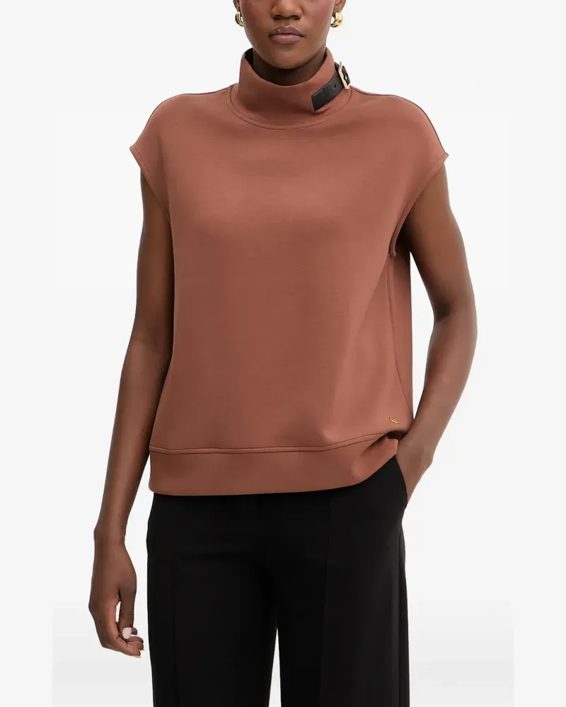 Karl Lagerfeld buckle high-neck top - Braun Braun