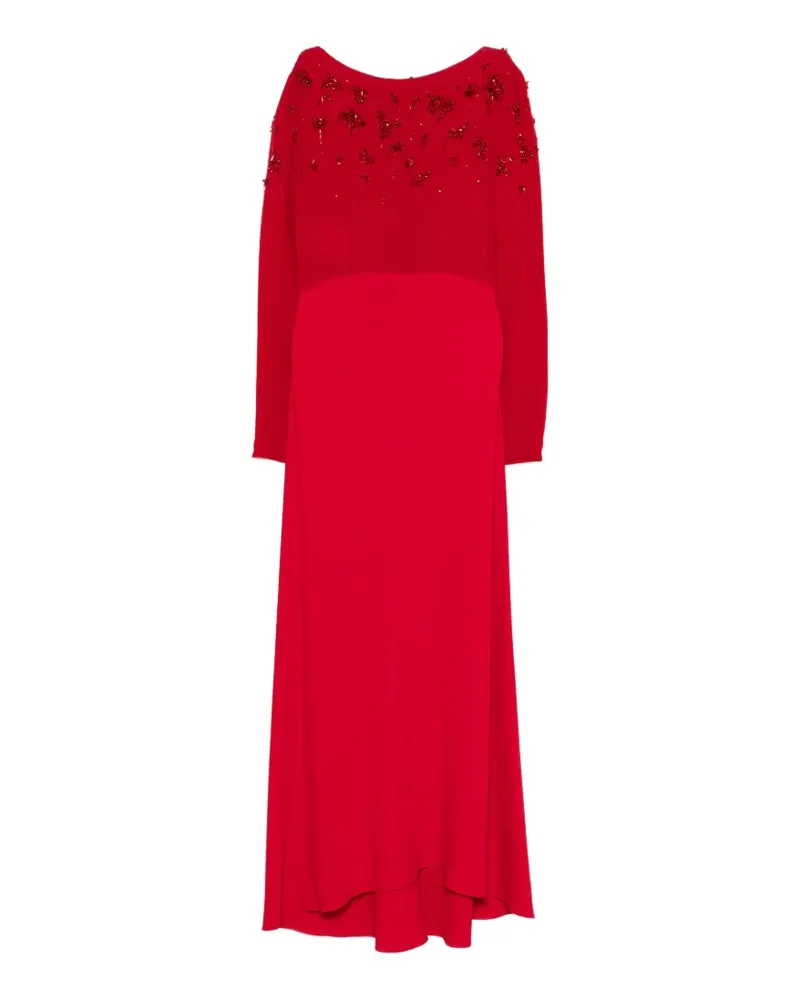 Alberta Ferretti Verziertes Maxikleid mit langen Ärmeln - Rot Rot