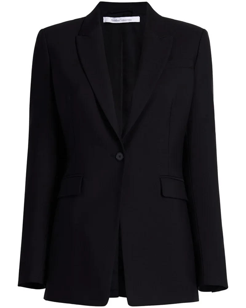 Another Tomorrow Einreihiger Blazer - Schwarz Schwarz