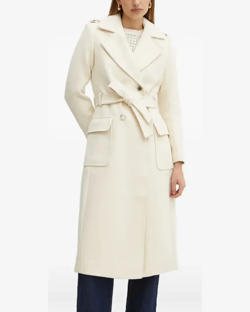 Morgan belted double-breasted coat - Nude Nude