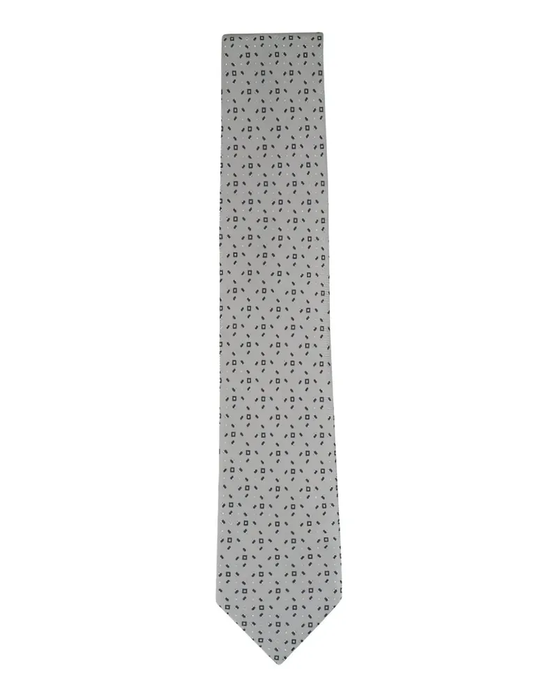 Brioni Seidenkrawatte mit Print - Grau Grau