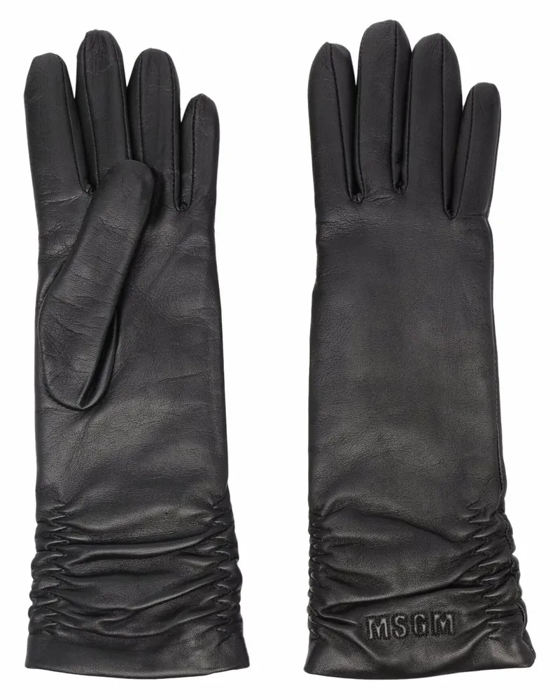 MSGM Handschuhe aus Leder - Schwarz Schwarz